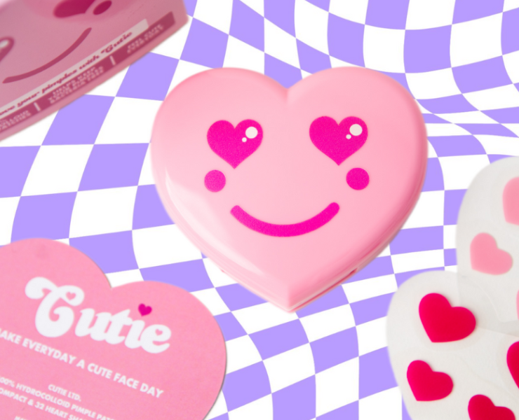 a picture of cutie pimple patches shaped lik a love heart