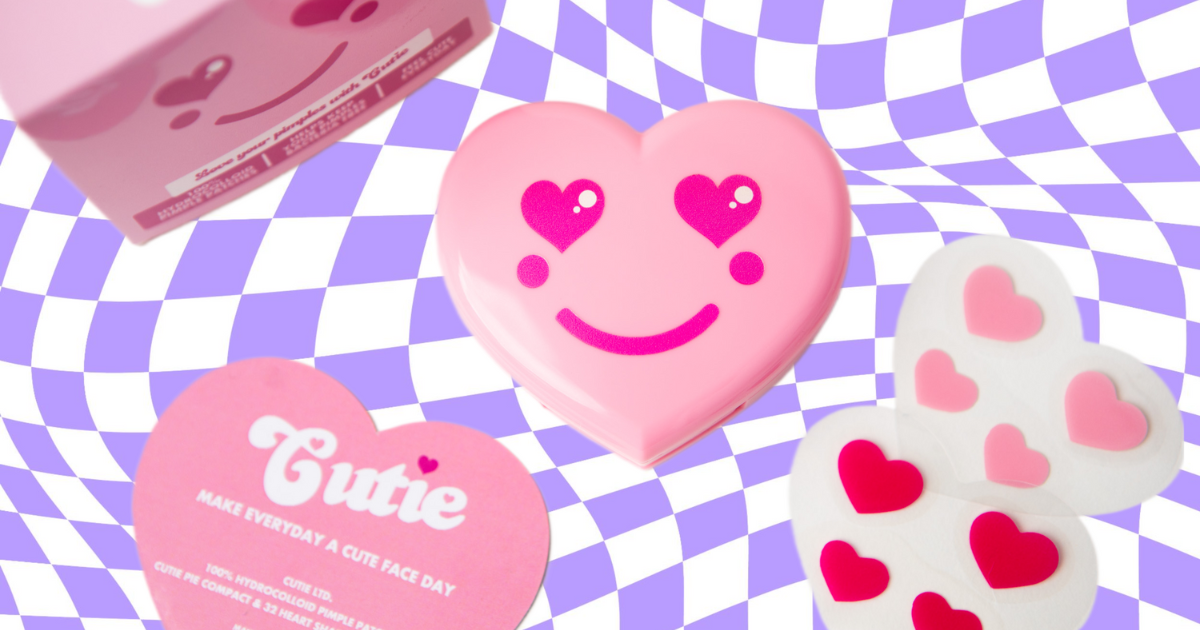 a picture of cutie pimple patches shaped lik a love heart