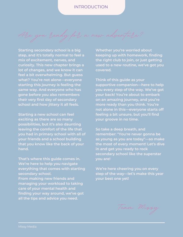 The Ultimate Guide to Starting Secondary School by Missy